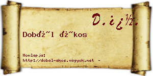 Dobál Ákos névjegykártya